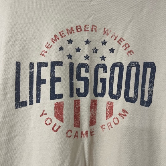 Life Is Good ‘Remember Where You Came From’ Patriotic Long Sleeve Shirt Size M - Picture 2 of 6